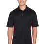 UltraClub Mens Cool & Dry Moisture Wicking Short Sleeve Polo Shirt - Black/Red