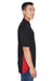 UltraClub 8406 Mens Cool & Dry Moisture Wicking Short Sleeve Polo Shirt Black/Red Side