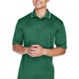 UltraClub Mens Cool & Dry Moisture Wicking Short Sleeve Polo Shirt - Forest Green/White