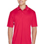 UltraClub Mens Cool & Dry Moisture Wicking Short Sleeve Polo Shirt - Red/White
