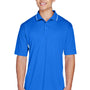 UltraClub Mens Cool & Dry Moisture Wicking Short Sleeve Polo Shirt - Royal Blue/White