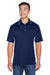 UltraClub 8406 Mens Cool & Dry Moisture Wicking Short Sleeve Polo Shirt Navy Blue/White Front