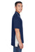 UltraClub 8406 Mens Cool & Dry Moisture Wicking Short Sleeve Polo Shirt Navy Blue/White Side