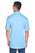 UltraClub 8406 Mens Cool & Dry Moisture Wicking Short Sleeve Polo Shirt Columbia Blue/White Back