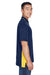 UltraClub 8406 Mens Cool & Dry Moisture Wicking Short Sleeve Polo Shirt Navy Blue/Gold Side