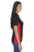 UltraClub 8406L Womens Cool & Dry Moisture Wicking Short Sleeve Polo Shirt Black/Red Side