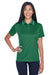UltraClub 8406L Womens Cool & Dry Moisture Wicking Short Sleeve Polo Shirt Forest Green/White Front