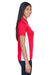 UltraClub 8406L Womens Cool & Dry Moisture Wicking Short Sleeve Polo Shirt Red/White Side