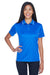 UltraClub 8406L Womens Cool & Dry Moisture Wicking Short Sleeve Polo Shirt Royal Blue/White Front