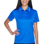 UltraClub Womens Cool & Dry Moisture Wicking Short Sleeve Polo Shirt - Royal Blue/White
