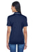 UltraClub 8406L Womens Cool & Dry Moisture Wicking Short Sleeve Polo Shirt Navy Blue/White Back