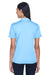 UltraClub 8406L Womens Cool & Dry Moisture Wicking Short Sleeve Polo Shirt Columbia Blue/White Back