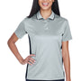 UltraClub Womens Cool & Dry Moisture Wicking Short Sleeve Polo Shirt - Grey/Black