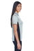 UltraClub 8406L Womens Cool & Dry Moisture Wicking Short Sleeve Polo Shirt Grey/Black Side