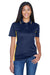 UltraClub 8406L Womens Cool & Dry Moisture Wicking Short Sleeve Polo Shirt Navy Blue/Gold Front
