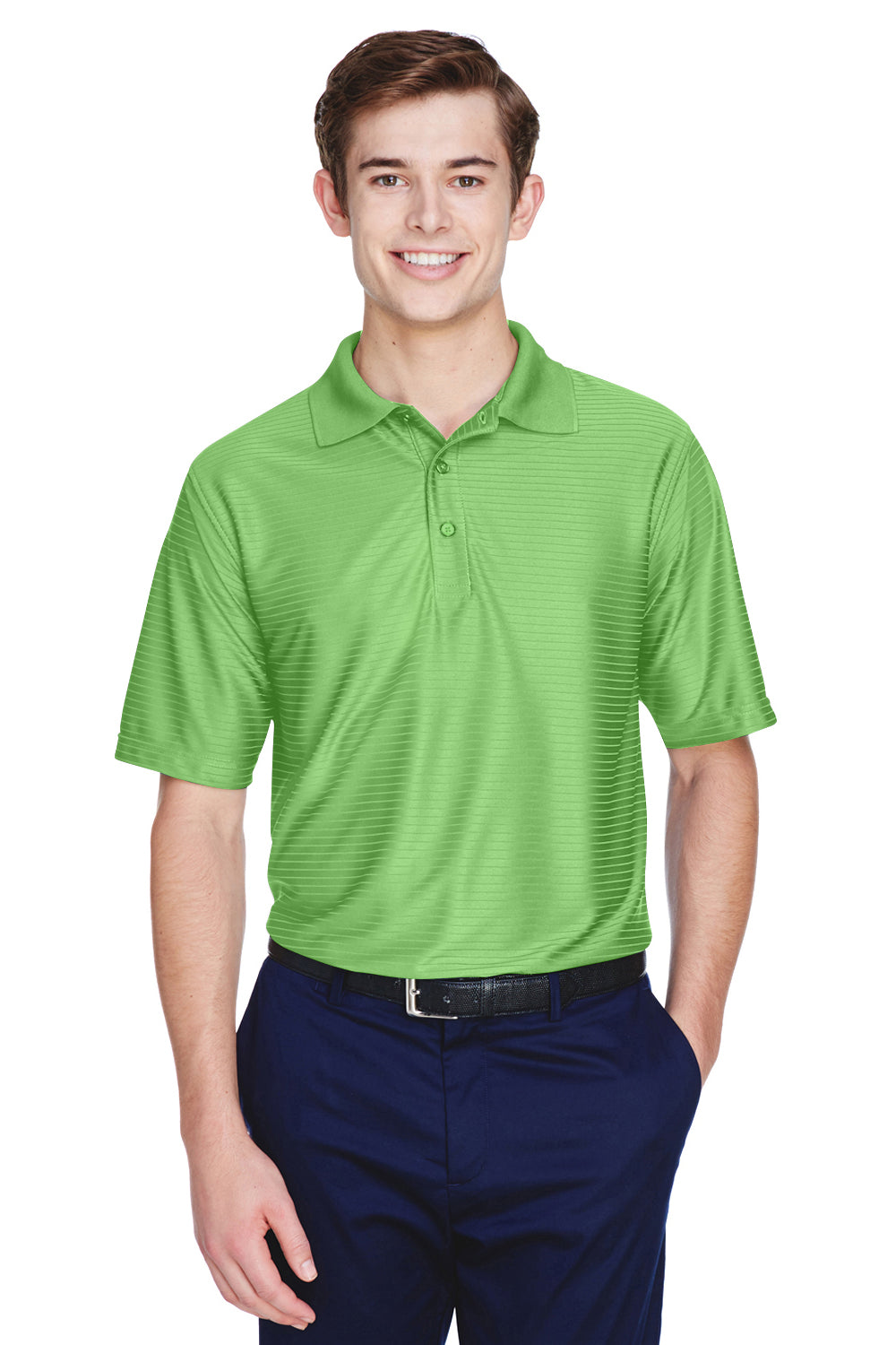 UltraClub 8413 Mens Cool & Dry Elite Performance Moisture Wicking Short Sleeve Polo Shirt Apple Green Front