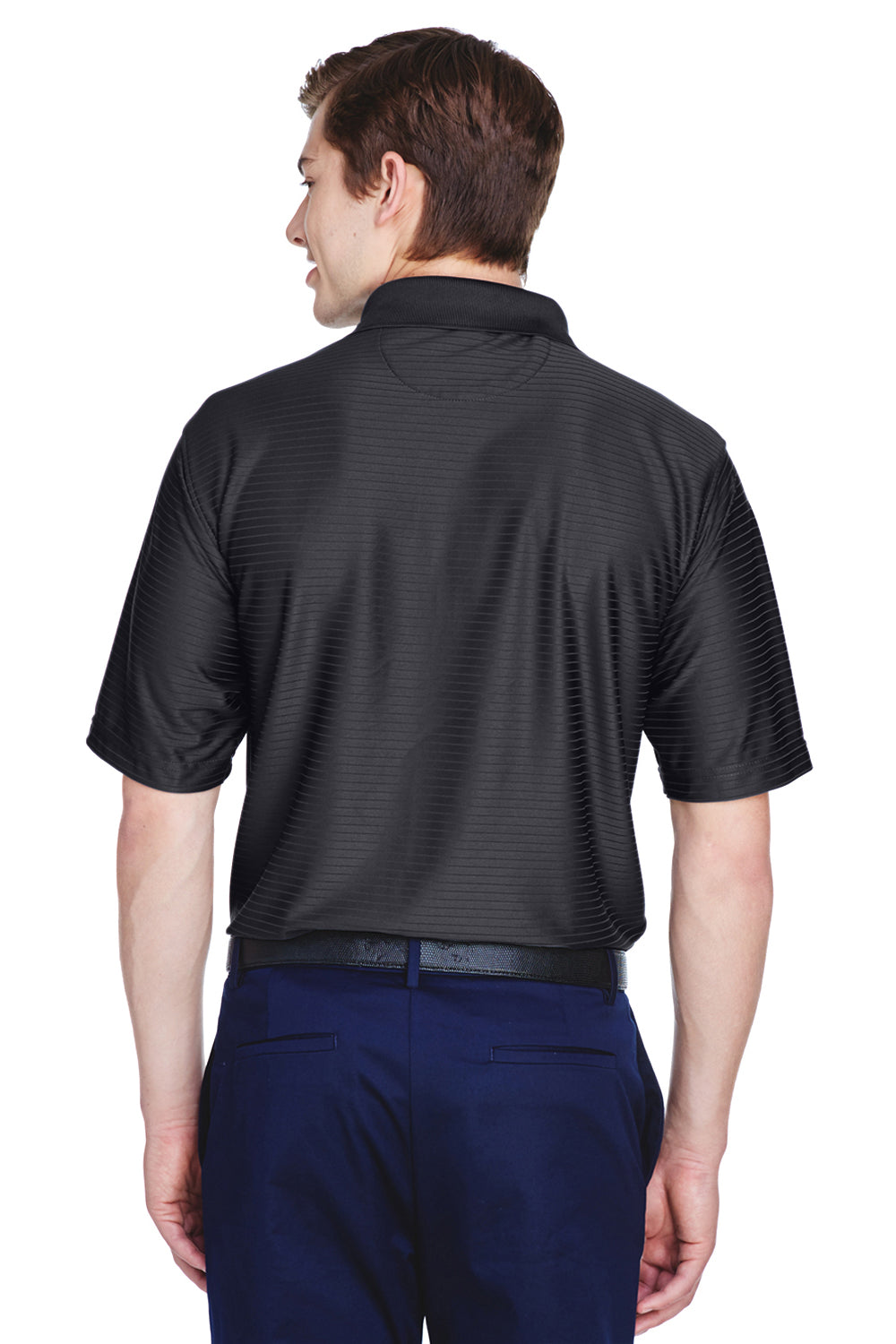 UltraClub 8413 Mens Cool & Dry Elite Performance Moisture Wicking Short Sleeve Polo Shirt Black Back
