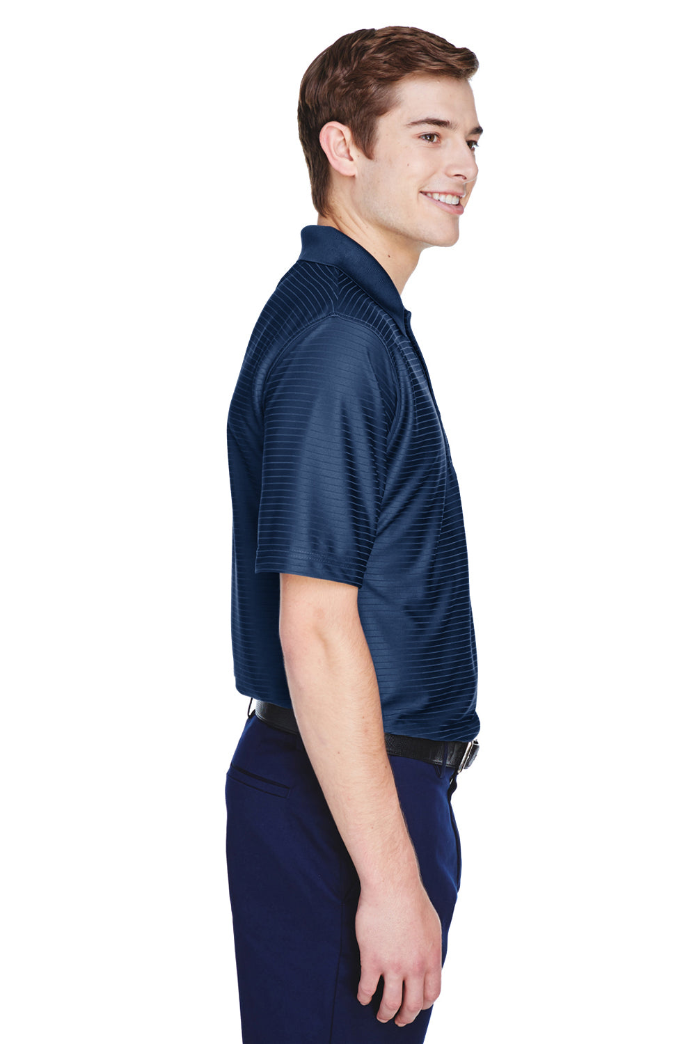 UltraClub 8413 Mens Cool & Dry Elite Performance Moisture Wicking Short Sleeve Polo Shirt Navy Blue Side