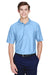 UltraClub 8413 Mens Cool & Dry Elite Performance Moisture Wicking Short Sleeve Polo Shirt Carolina Blue Front