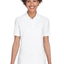 UltraClub Womens Cool & Dry Elite Performance Moisture Wicking Short Sleeve Polo Shirt - White