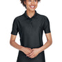UltraClub Womens Cool & Dry Elite Performance Moisture Wicking Short Sleeve Polo Shirt - Black