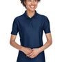 UltraClub Womens Cool & Dry Elite Performance Moisture Wicking Short Sleeve Polo Shirt - Navy Blue