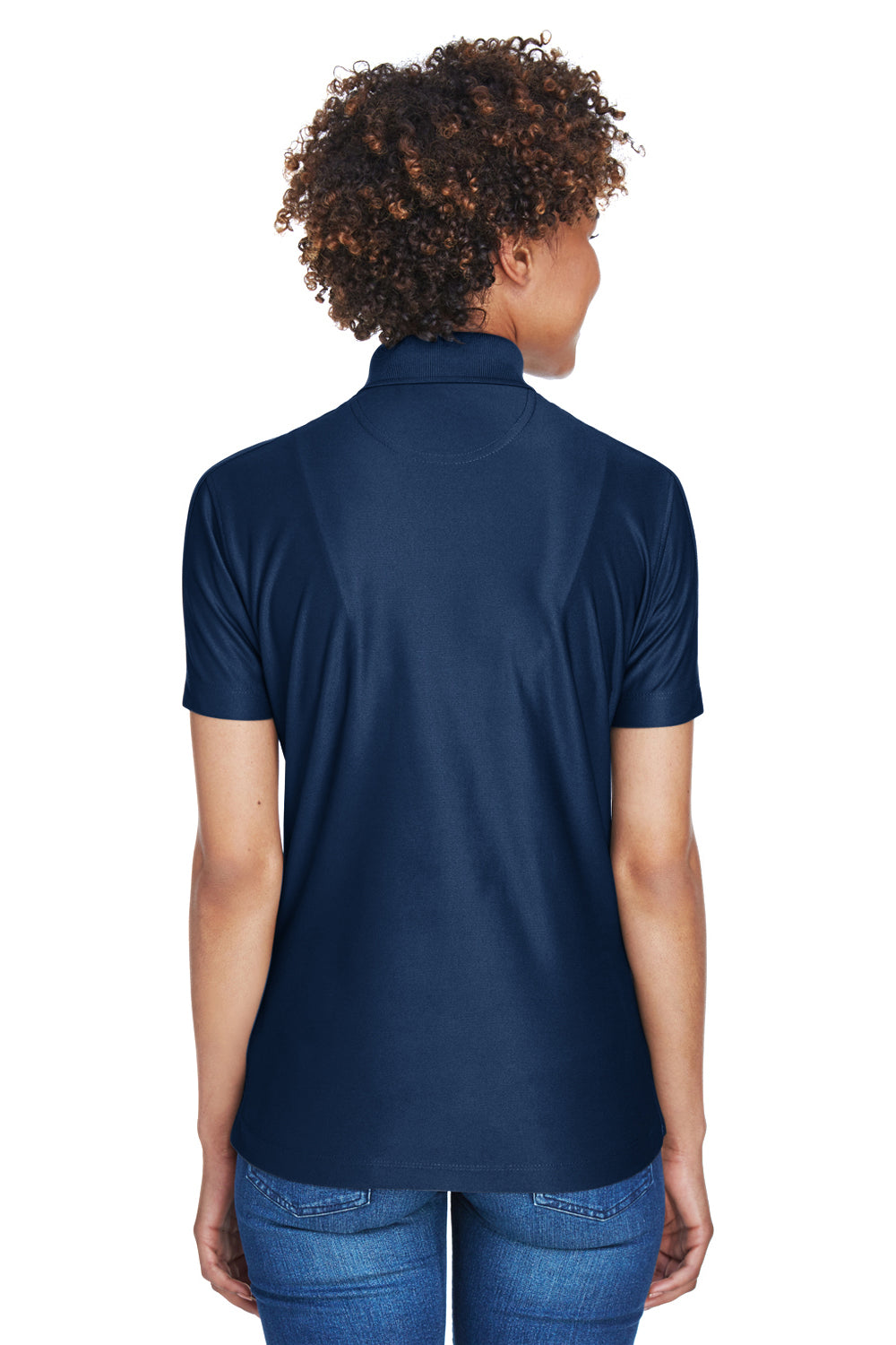 UltraClub 8414 Womens Cool & Dry Elite Performance Moisture Wicking Short Sleeve Polo Shirt Navy Blue Back