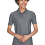 UltraClub Womens Cool & Dry Elite Performance Moisture Wicking Short Sleeve Polo Shirt - Charcoal Grey