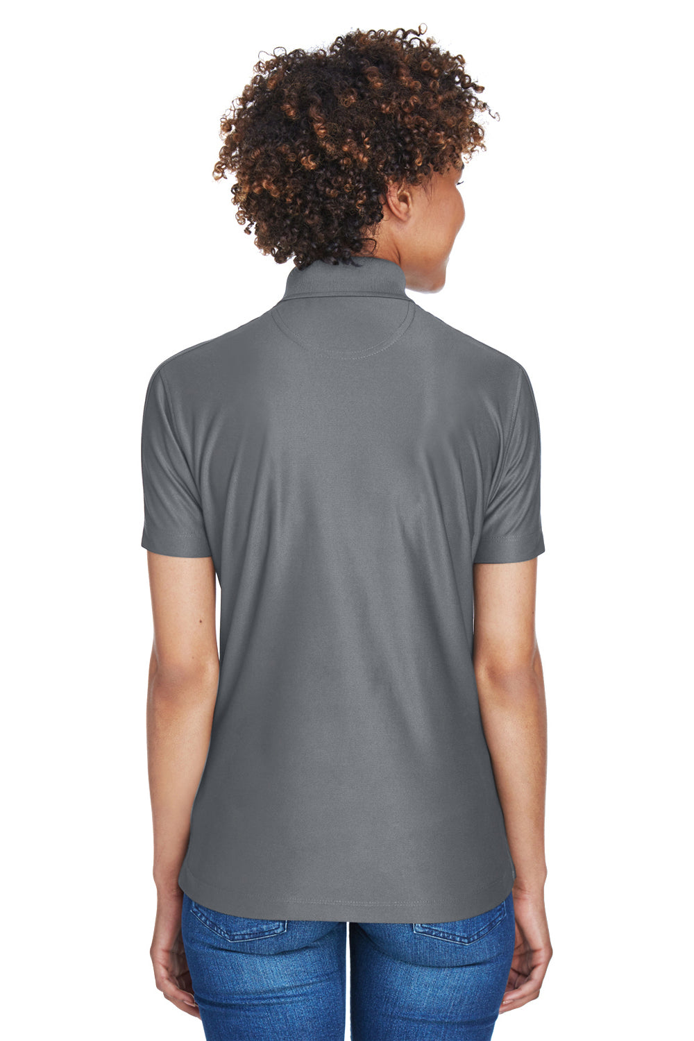 UltraClub 8414 Womens Cool & Dry Elite Performance Moisture Wicking Short Sleeve Polo Shirt Charcoal Grey Back