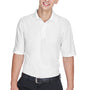 UltraClub Mens Cool & Dry Elite Performance Moisture Wicking Short Sleeve Polo Shirt - White