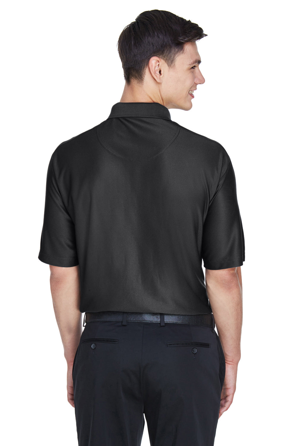 UltraClub 8415 Mens Cool & Dry Elite Performance Moisture Wicking Short Sleeve Polo Shirt Black Back