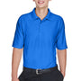 UltraClub Mens Cool & Dry Elite Performance Moisture Wicking Short Sleeve Polo Shirt - Royal Blue