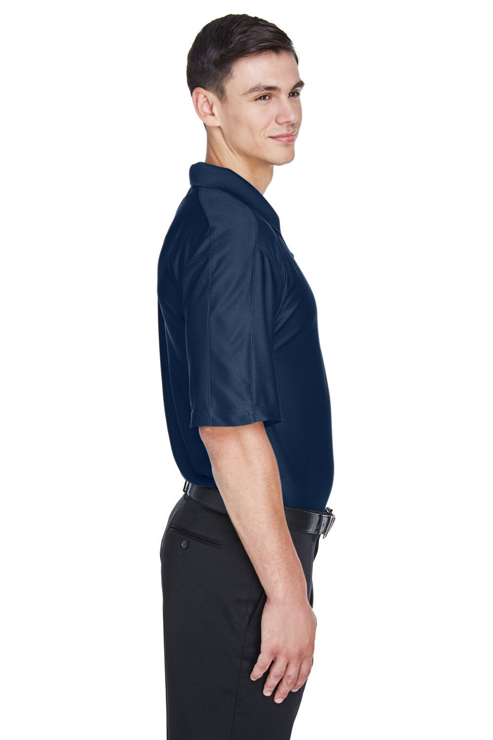 UltraClub 8415 Mens Cool & Dry Elite Performance Moisture Wicking Short Sleeve Polo Shirt Navy Blue Side