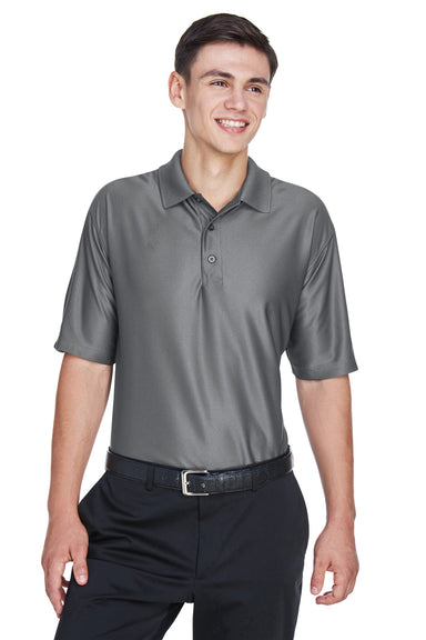 UltraClub 8415 Mens Cool & Dry Elite Performance Moisture Wicking Short Sleeve Polo Shirt Charcoal Grey Front