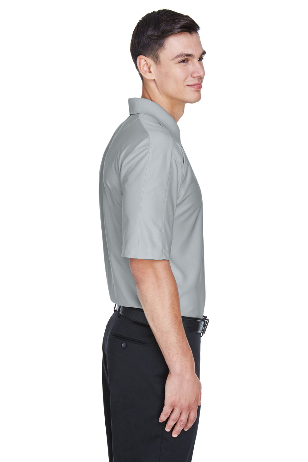UltraClub 8415 Mens Cool & Dry Elite Performance Moisture Wicking Short Sleeve Polo Shirt Grey Side