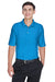 UltraClub 8415 Mens Cool & Dry Elite Performance Moisture Wicking Short Sleeve Polo Shirt Pacific Blue Front