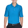 UltraClub Mens Cool & Dry Elite Performance Moisture Wicking Short Sleeve Polo Shirt - Pacific Blue