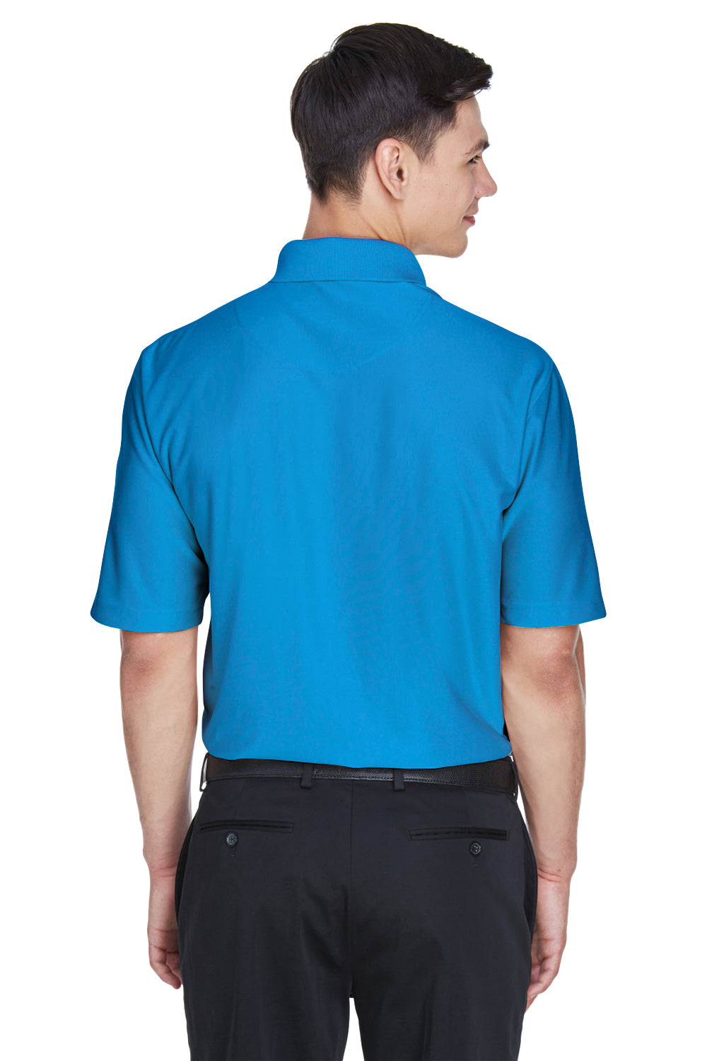 UltraClub 8415 Mens Cool & Dry Elite Performance Moisture Wicking Short Sleeve Polo Shirt Pacific Blue Back