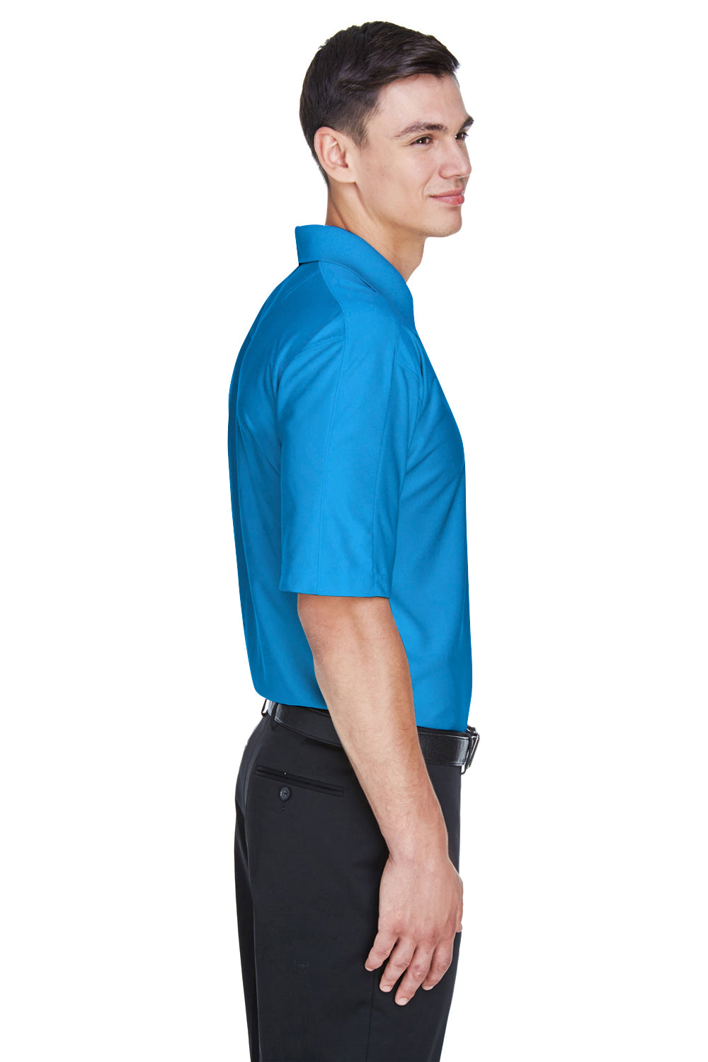 UltraClub 8415 Mens Cool & Dry Elite Performance Moisture Wicking Short Sleeve Polo Shirt Pacific Blue Side