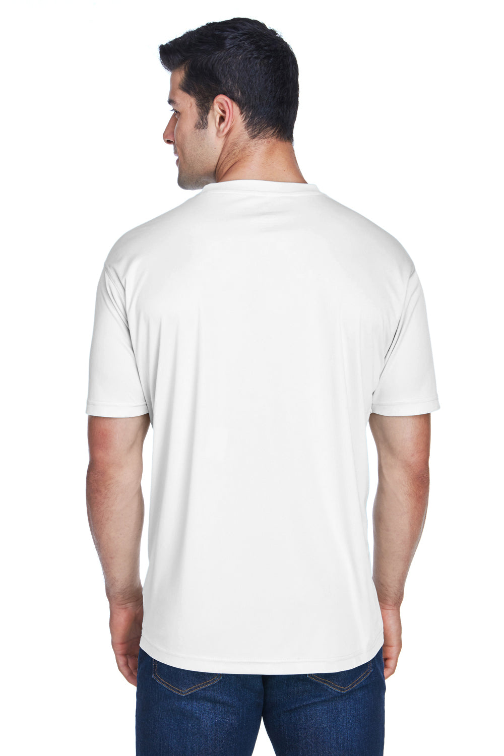 UltraClub 8420 Mens Cool & Dry Performance Moisture Wicking Short Sleeve Crewneck T-Shirt White Back