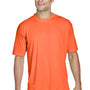 UltraClub Mens Cool & Dry Performance Moisture Wicking Short Sleeve Crewneck T-Shirt - Bright Orange