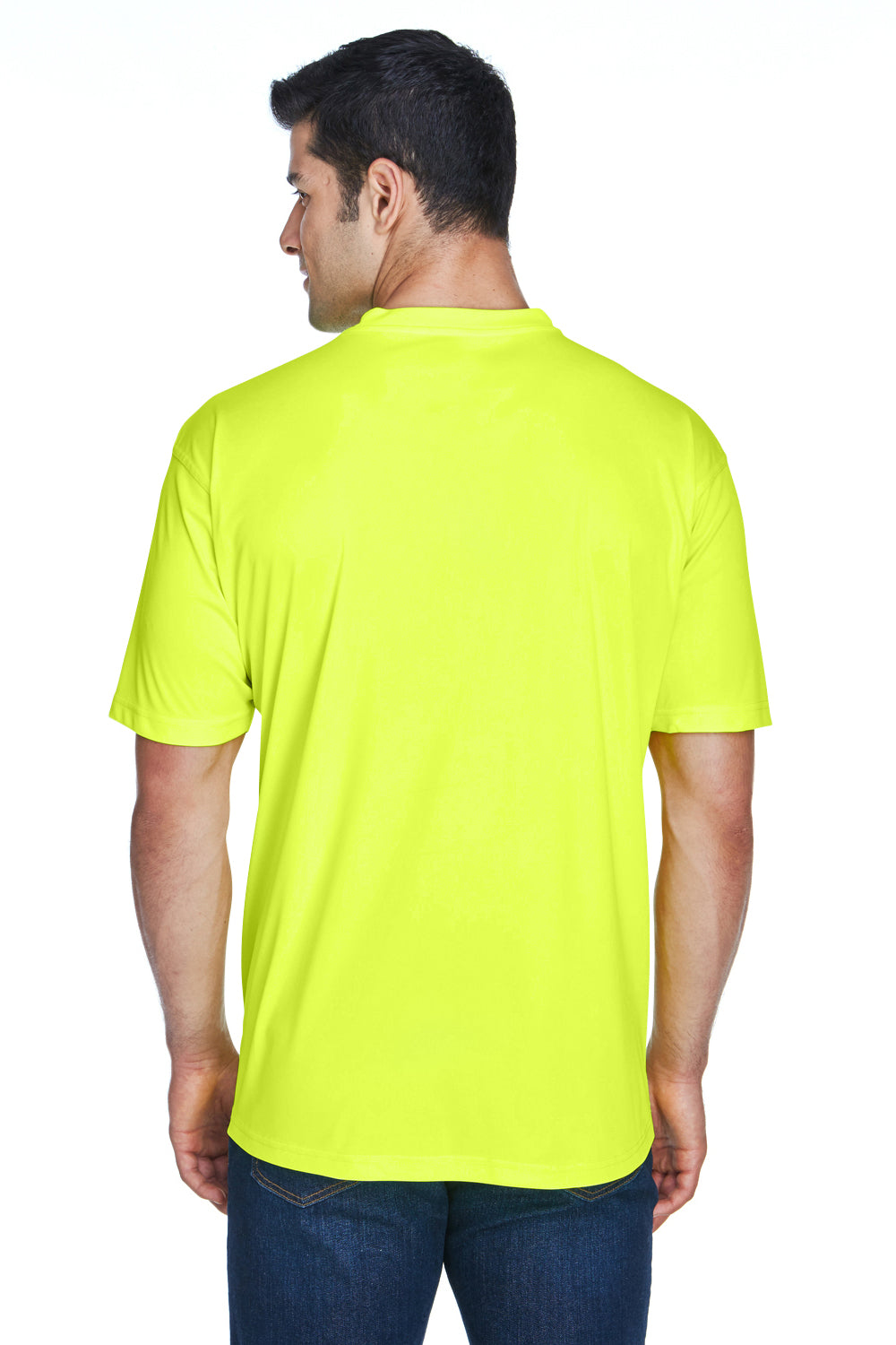 UltraClub 8420 Mens Cool & Dry Performance Moisture Wicking Short Sleeve Crewneck T-Shirt Bright Yellow Back