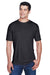UltraClub 8420 Mens Cool & Dry Performance Moisture Wicking Short Sleeve Crewneck T-Shirt Black Front