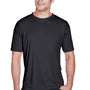 UltraClub Mens Cool & Dry Performance Moisture Wicking Short Sleeve Crewneck T-Shirt - Black