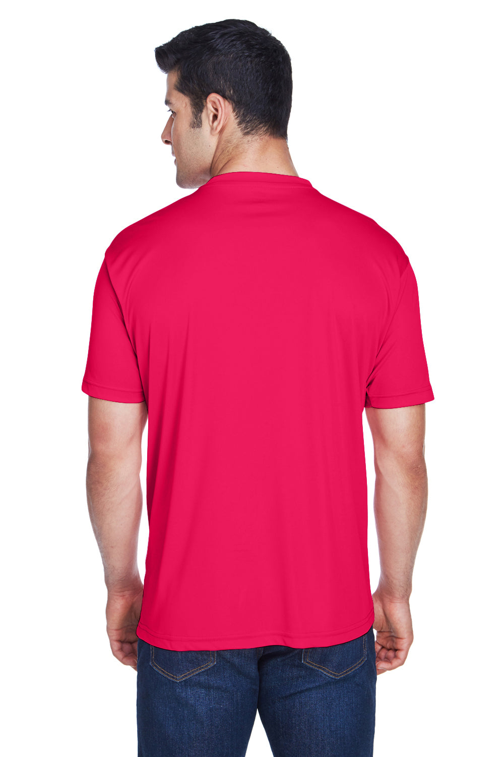 UltraClub 8420 Mens Cool & Dry Performance Moisture Wicking Short Sleeve Crewneck T-Shirt Red Back