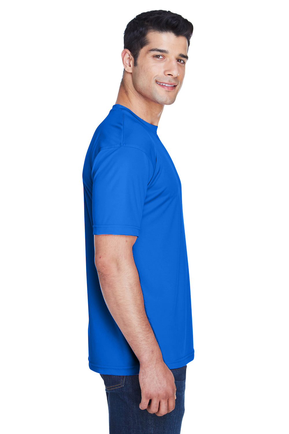 UltraClub 8420 Mens Cool & Dry Performance Moisture Wicking Short Sleeve Crewneck T-Shirt Royal Blue Side