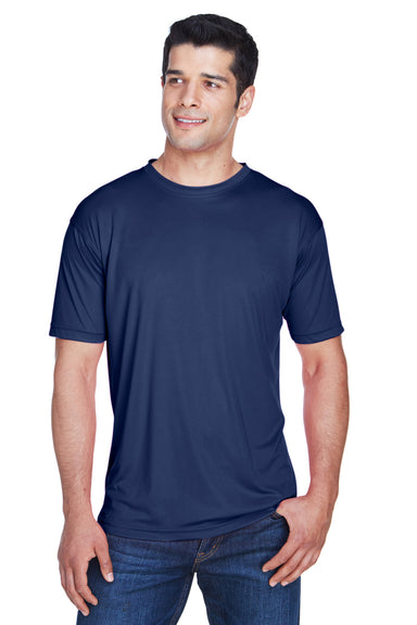 UltraClub 8420 Mens Cool & Dry Performance Moisture Wicking Short Sleeve Crewneck T-Shirt Navy Blue Front