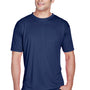 UltraClub Mens Cool & Dry Performance Moisture Wicking Short Sleeve Crewneck T-Shirt - Navy Blue