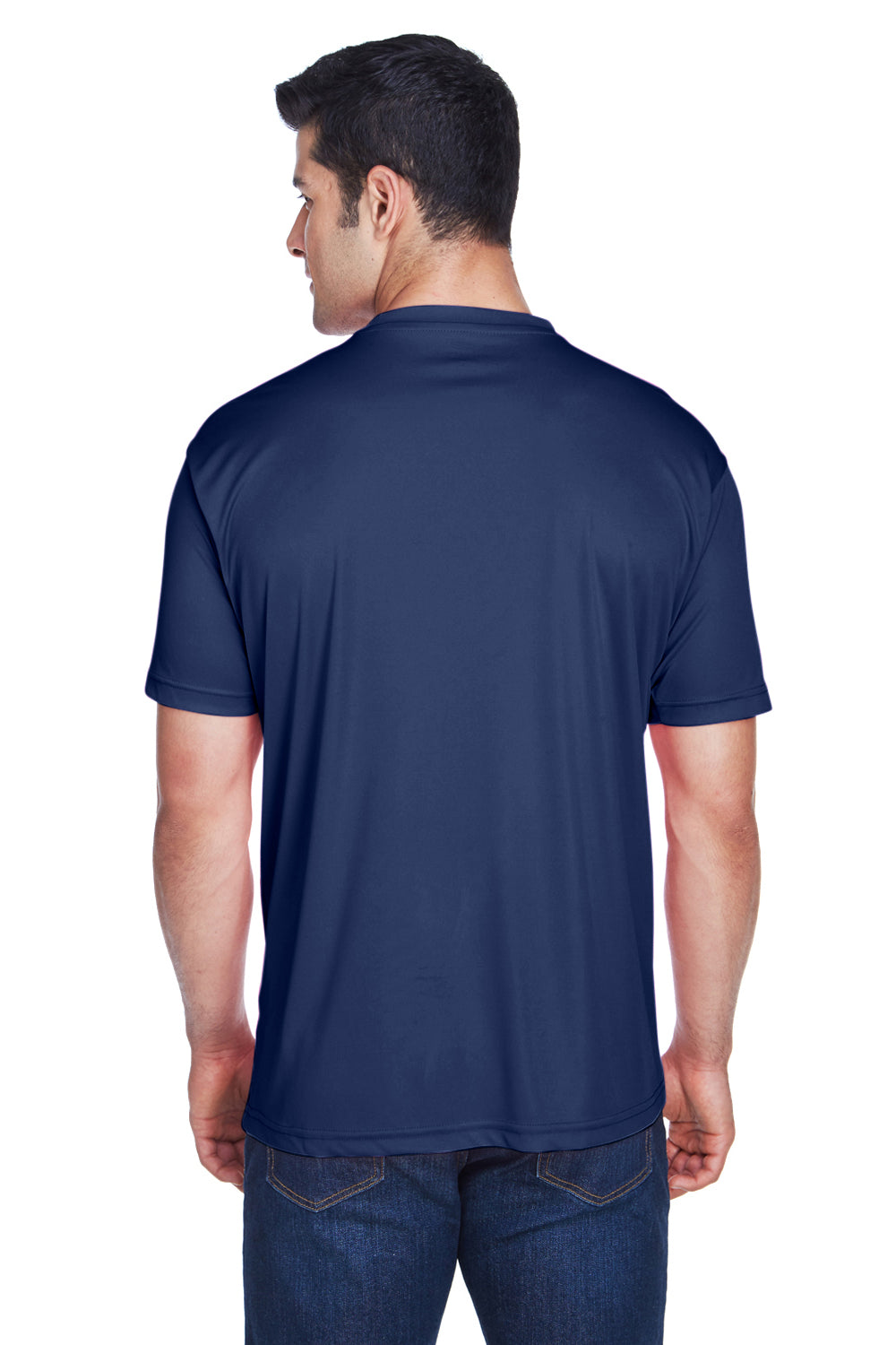 UltraClub 8420 Mens Cool & Dry Performance Moisture Wicking Short Sleeve Crewneck T-Shirt Navy Blue Back