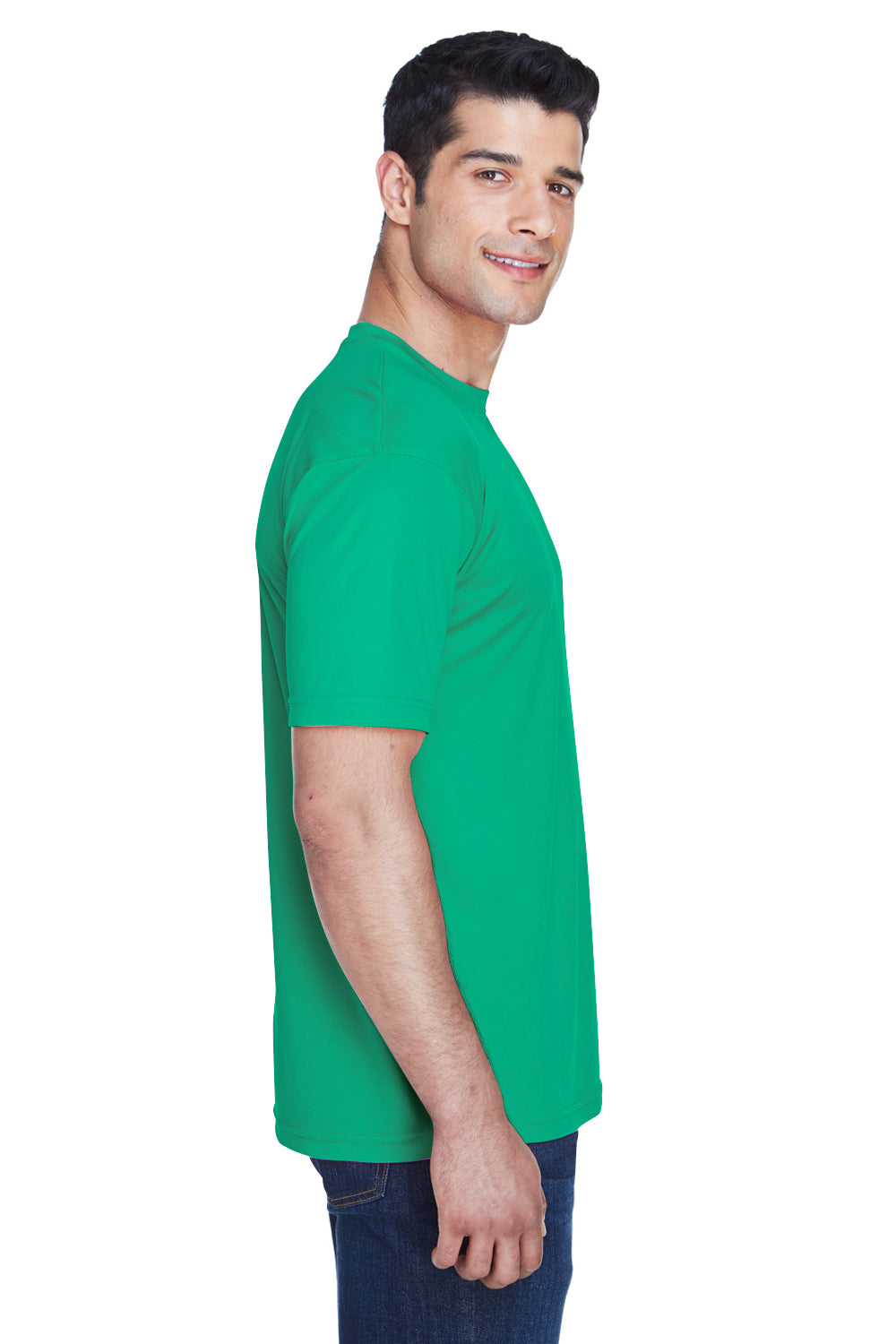 UltraClub 8420 Mens Cool & Dry Performance Moisture Wicking Short Sleeve Crewneck T-Shirt Kelly Green Side